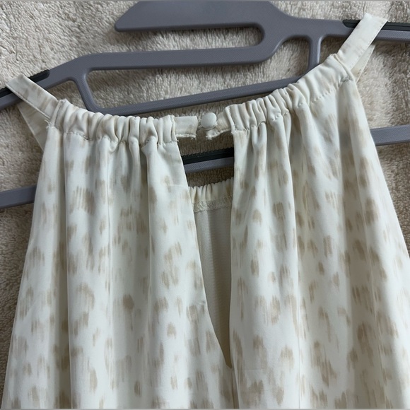 INC International Concepts Cream Leopard Print Sleeveless Front Side Tie Blouse - Picture 5 of 10